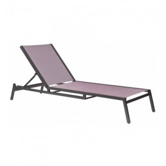 Hospitality Commercial Hotel Outdoor Pool Aluminum and Sling Stackable Chaise Lounge